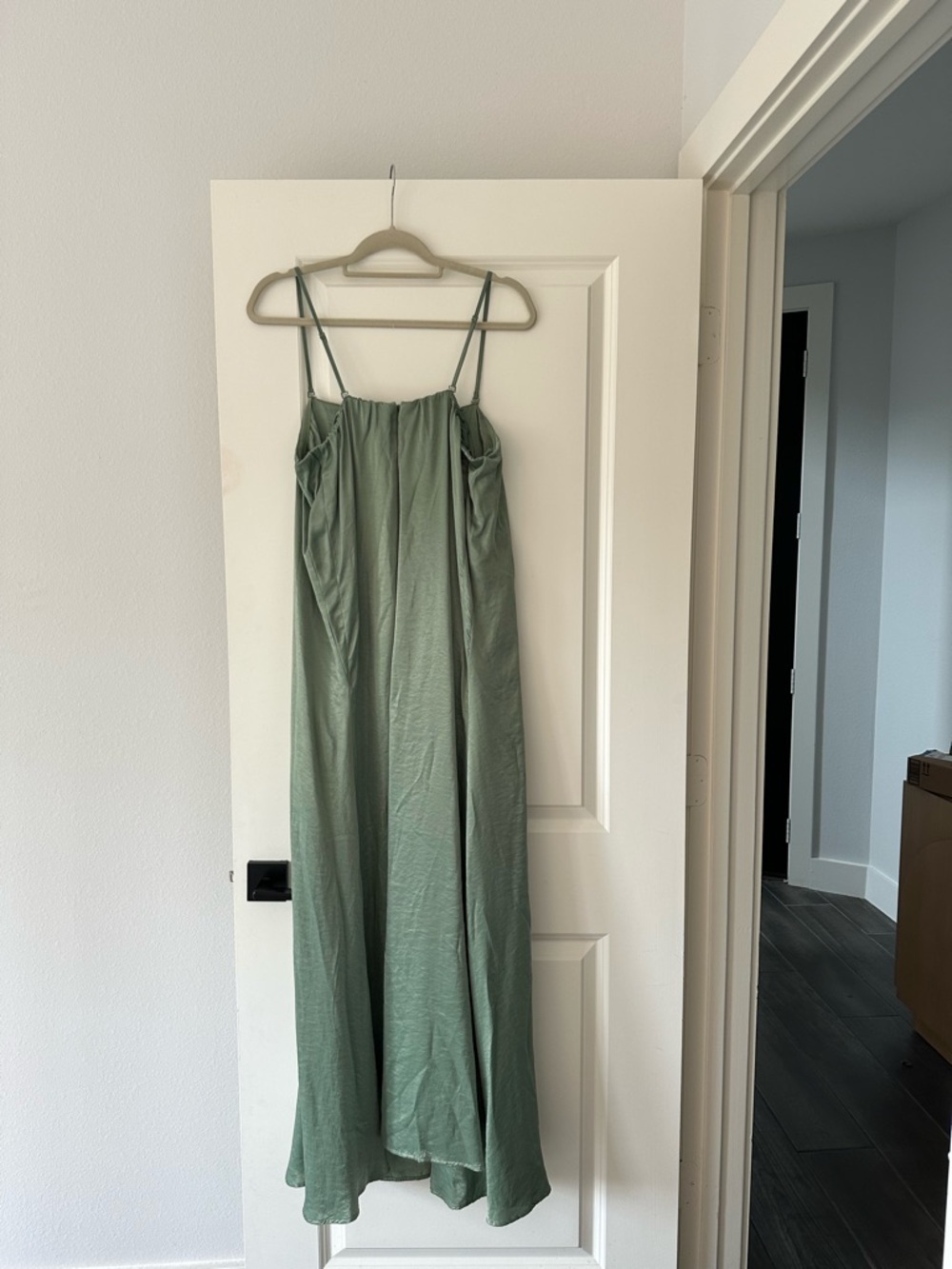 Abercrombie & Fitch Strapless Trapeze Maxi Dress in Lush Green - Picture 4 of 5